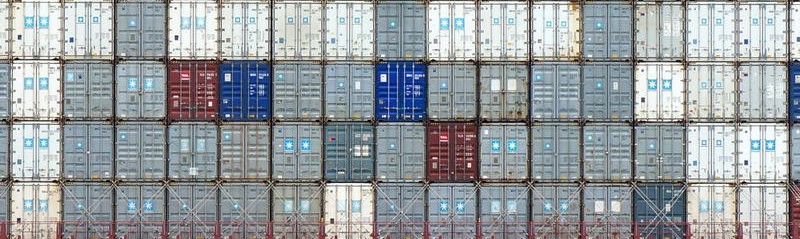 A vast stack of containers on a ship